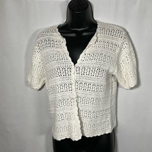 Teddi crocheted short sleeve sweater